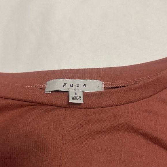 Gaze Long Sleeve Twist Front Crop Top Mauve - Picture 2 of 4